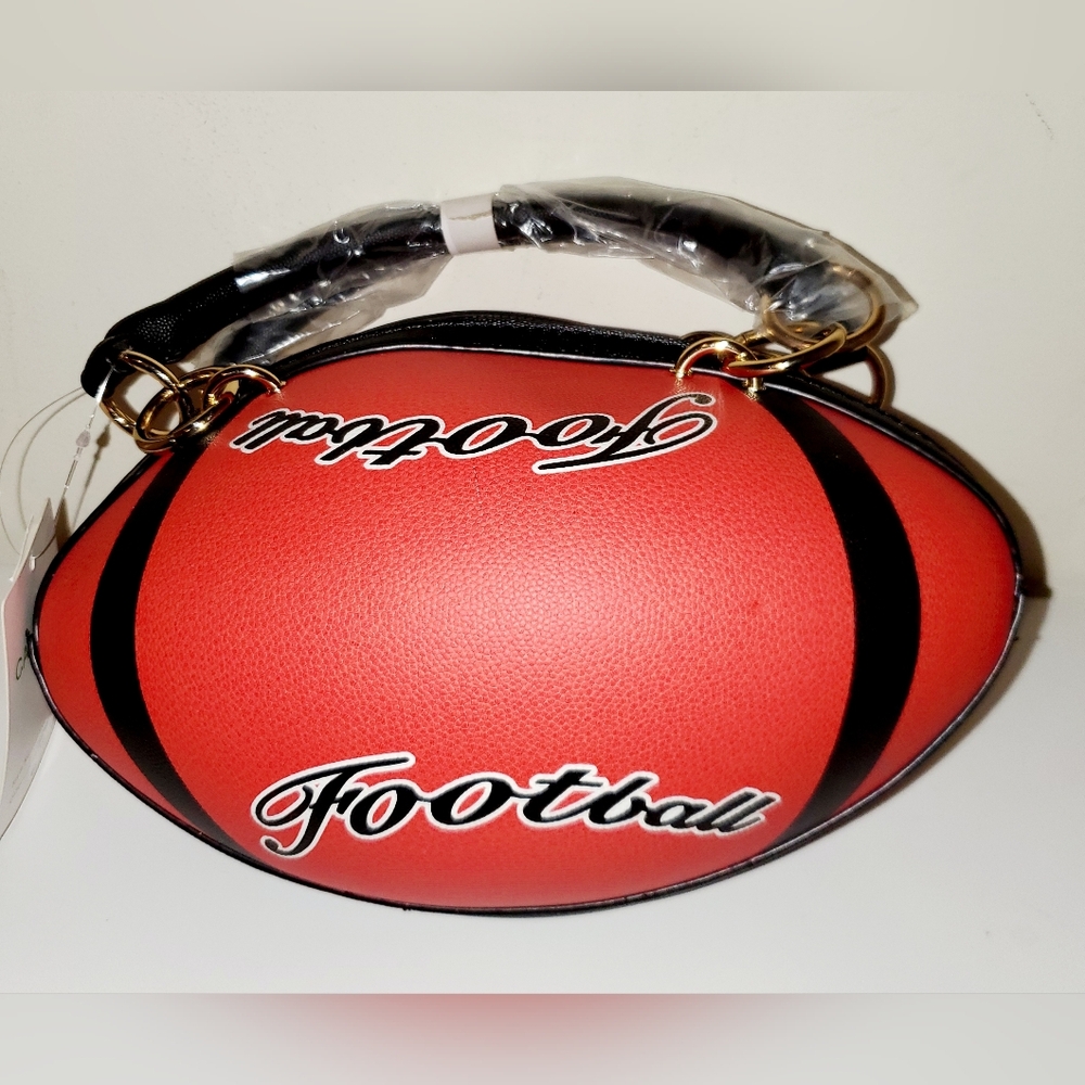 Caleesa Red Football-Shaped Crossbody / Shoulder / Handbag NWT